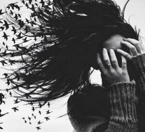 Black and Grey Bird Girl